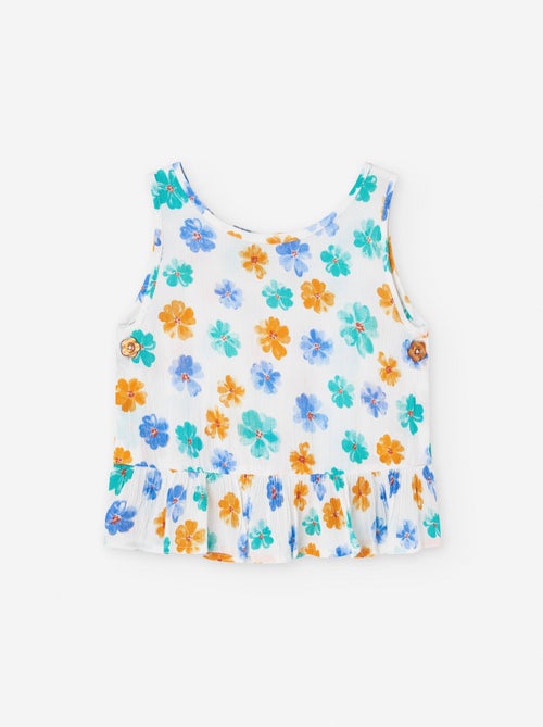 Top en Voile Motif Floral - Kiabi