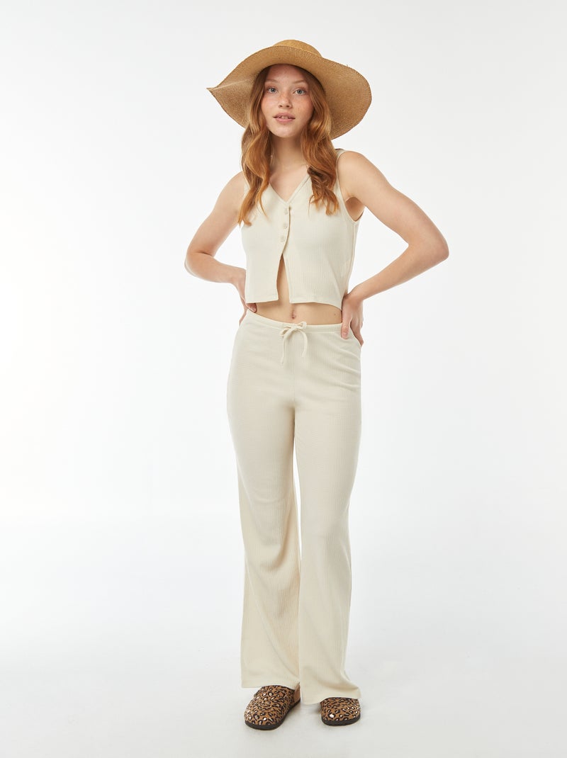 Top esprit gilet de costume beige - Kiabi