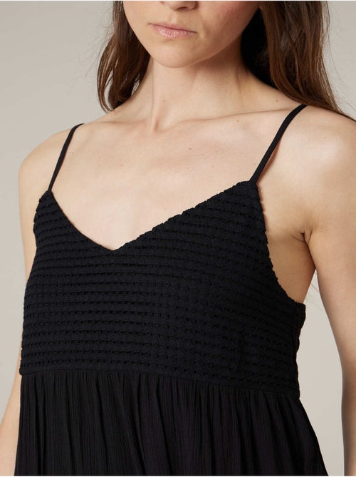 Top femme à bretelles smocké effet crochet 'Deeluxe' - Kiabi