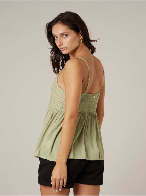 Top femme à bretelles smocké effet crochet 'Deeluxe' - Kiabi