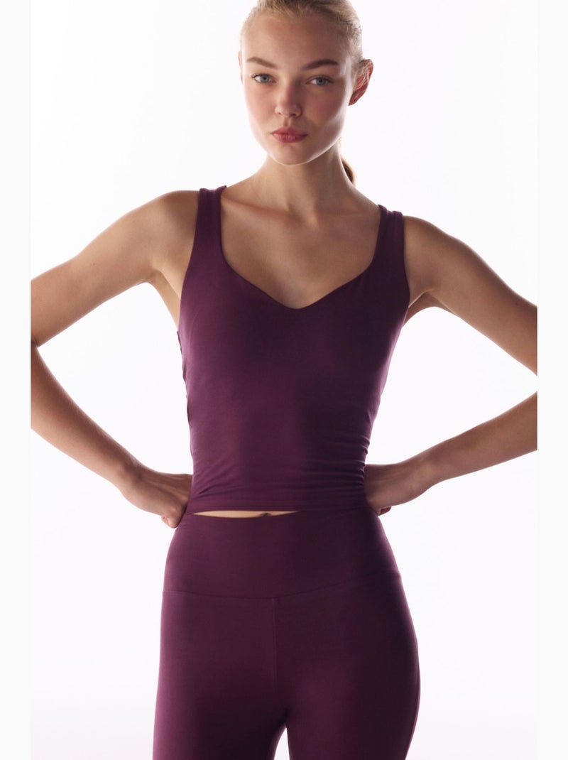Top femme à col froncé penti Violet - Kiabi