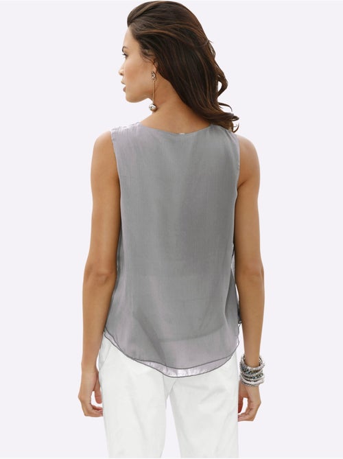 Top femme évasé avec encolure ronde plissée sans manches - Taille standard - Witt - Kiabi Top femme évasé avec encolure ronde plissée sans manches - Taille standard - Witt - Kiabi