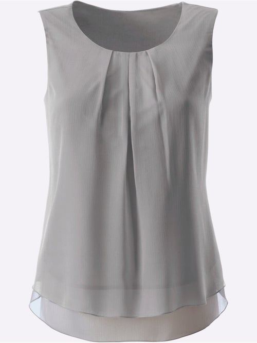 Top femme évasé avec encolure ronde plissée sans manches - Taille standard - Witt - Kiabi Top femme évasé avec encolure ronde plissée sans manches - Taille standard - Witt - Kiabi