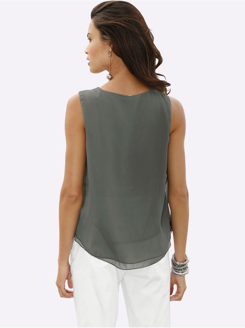 Top femme évasé avec encolure ronde plissée sans manches - taille standard - witt - Kiabi Top femme évasé avec encolure ronde plissée sans manches - taille standard - witt - Kiabi