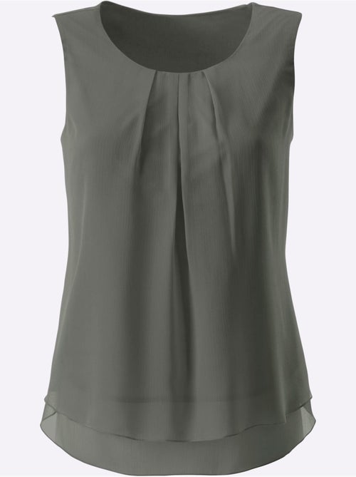 Top femme évasé avec encolure ronde plissée sans manches - taille standard - witt - Kiabi Top femme évasé avec encolure ronde plissée sans manches - taille standard - witt - Kiabi