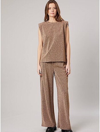 Top femme sans manches maille brillante 'deeluxe'