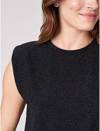 Top femme sans manches maille brillante 'deeluxe'