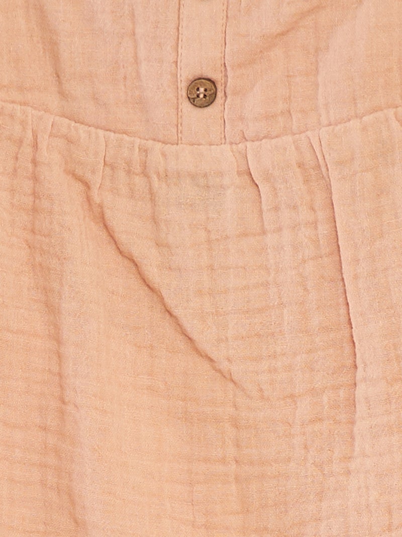 Top fines bretelles en gaze de coton BEIGE - Kiabi