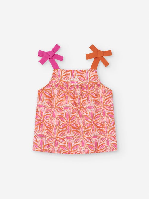 Top Floral avec Nœuds - Kiabi