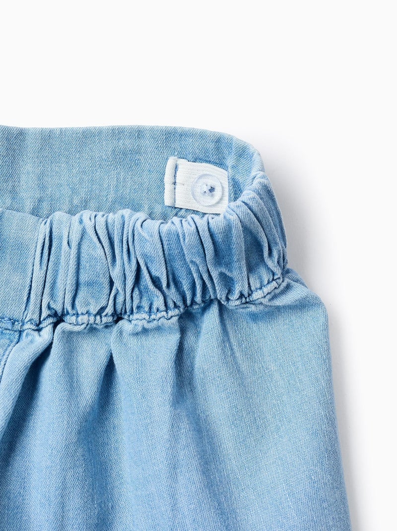 Top Floral + Short en Jean en Coton Beige clair - Kiabi