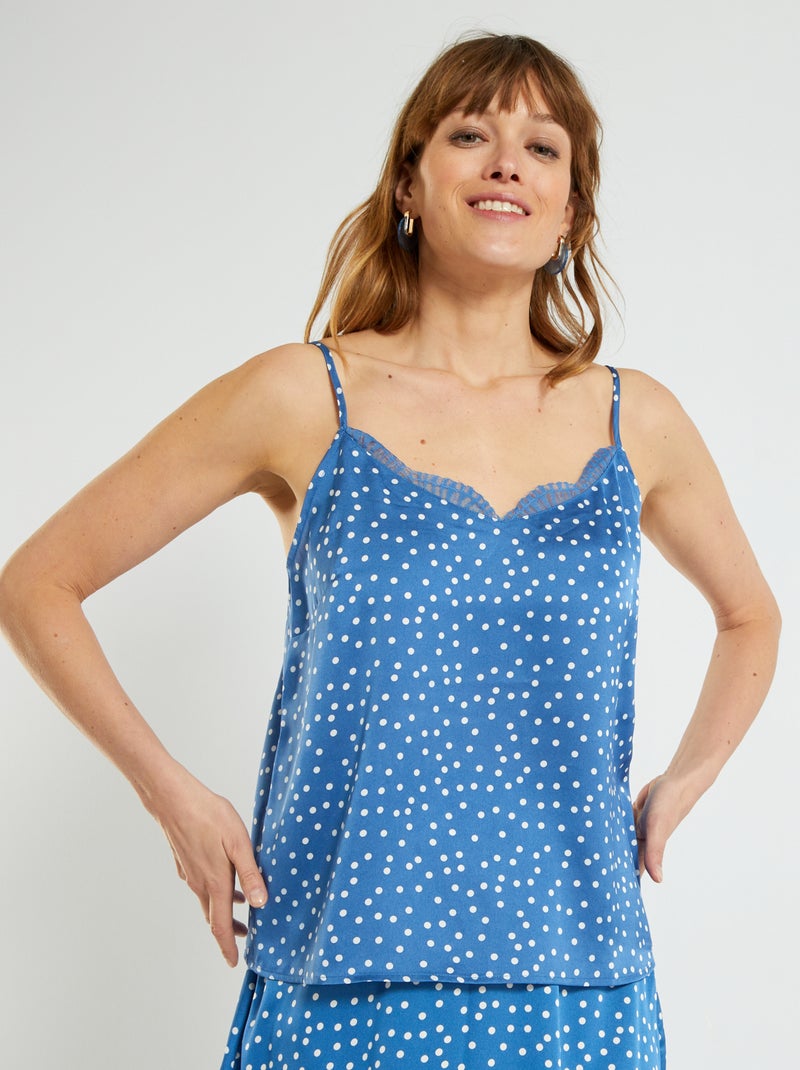 Top fluide Bleu à pois - Kiabi