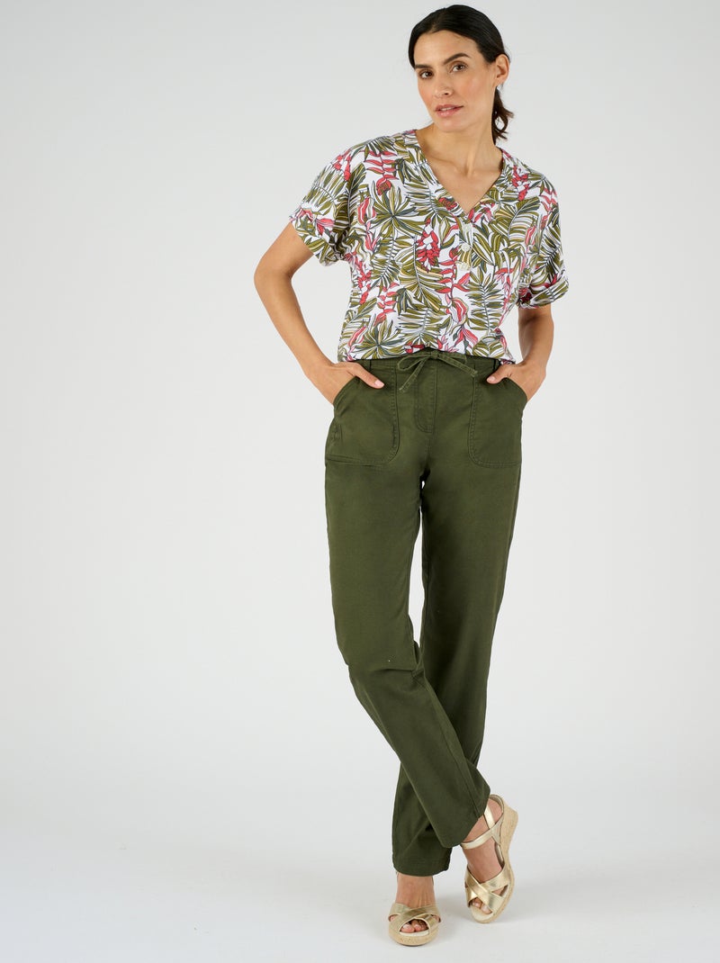 Top fluide Climatyl uni ou esprit tropical - Damart Blanc - Kiabi