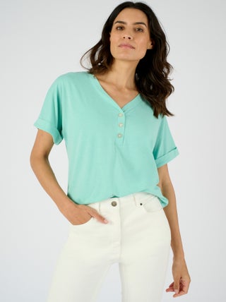 Top fluide Climatyl uni ou esprit tropical - Damart