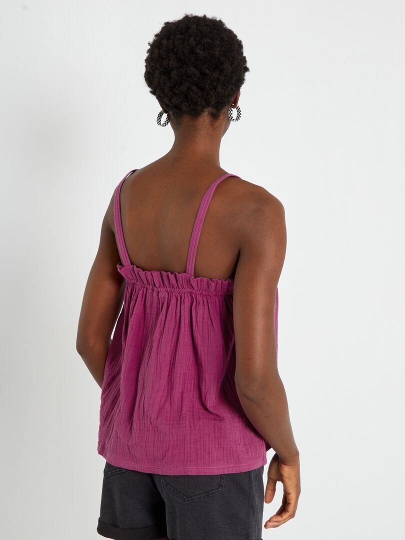 Top fluide en maille crêpée Violet - Kiabi