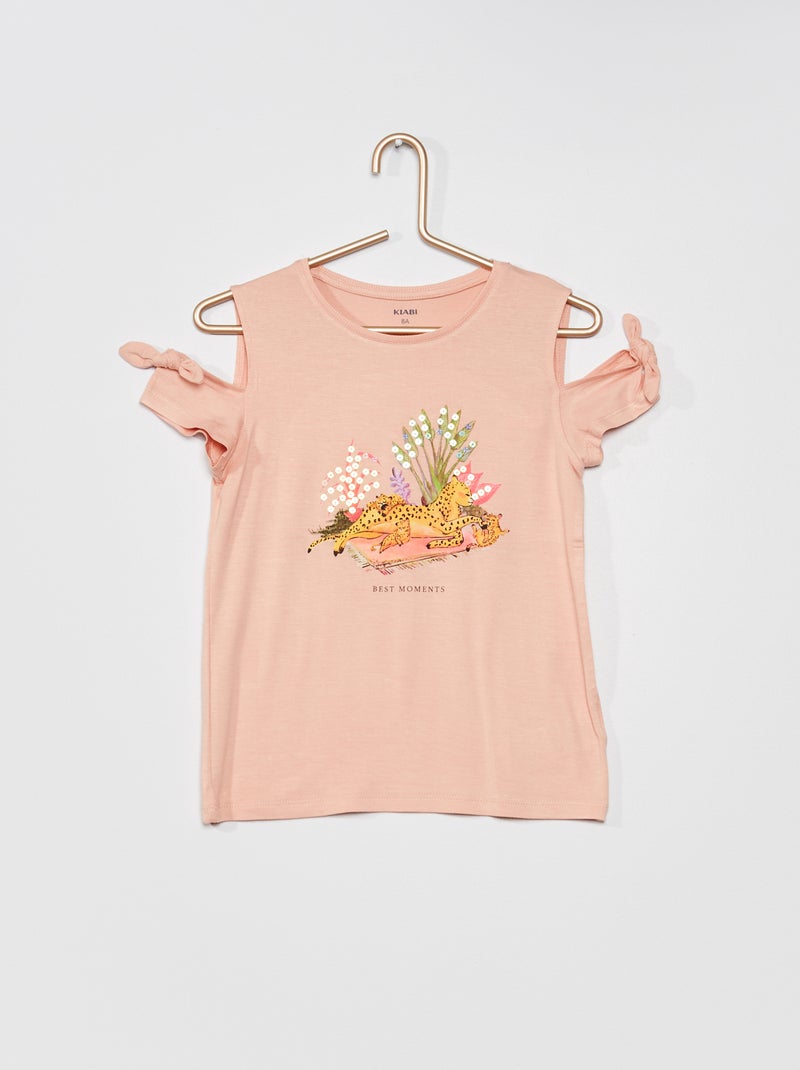 Top fluide esprit 'jungle' Rose - Kiabi