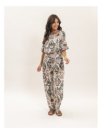 Top fluide manches courtes motifs FLORINE