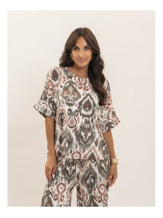 Top fluide manches courtes motifs FLORINE