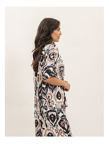 Top fluide manches courtes motifs FLORINE