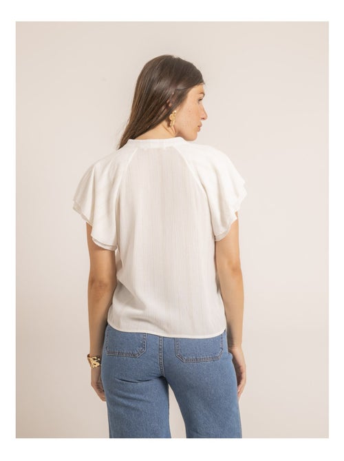 Top fluide manches courtes volantées FABEA - Kiabi