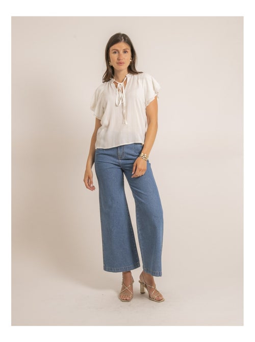 Top fluide manches courtes volantées FABEA - Kiabi