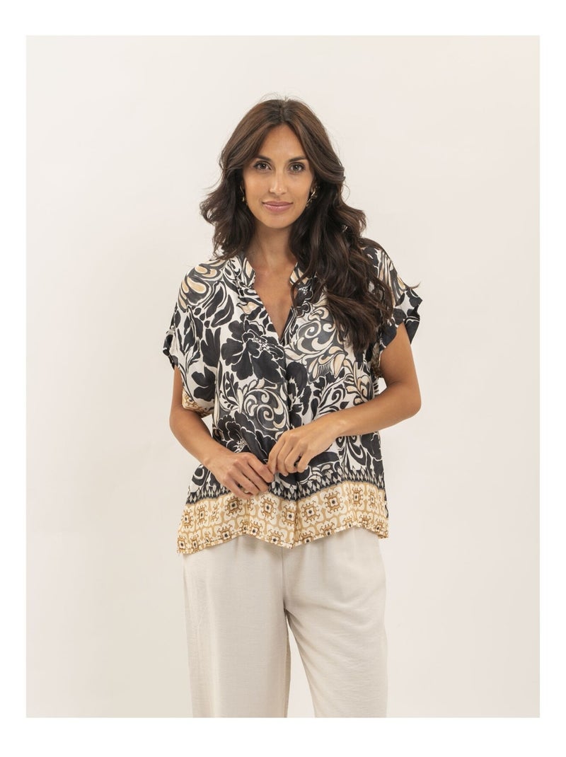 Top fluide motifs FALBANE Noir - Kiabi