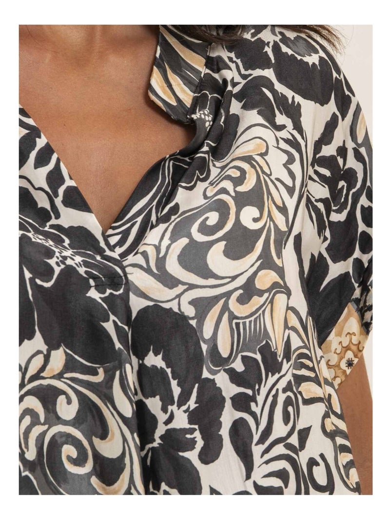 Top fluide motifs FALBANE Noir - Kiabi