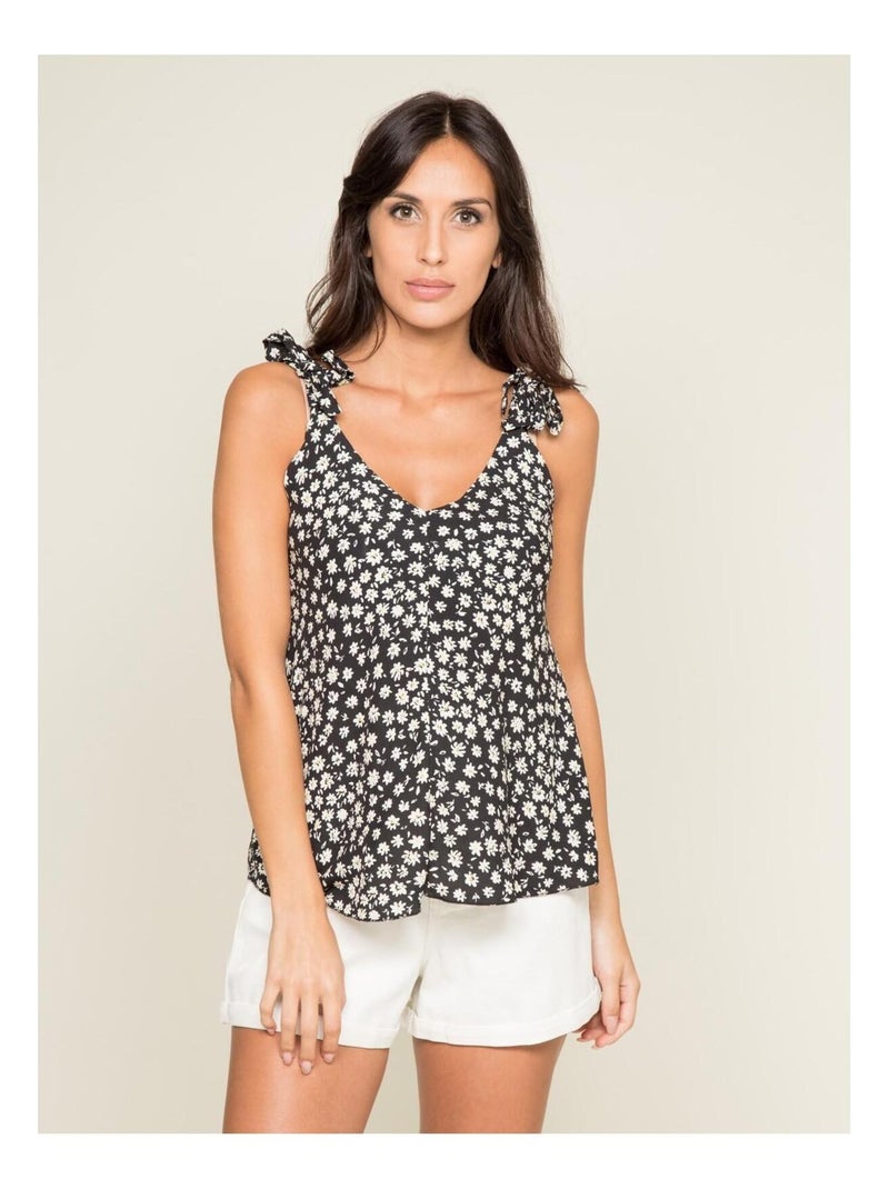 Top fluide motifs FIRA Noir - Kiabi