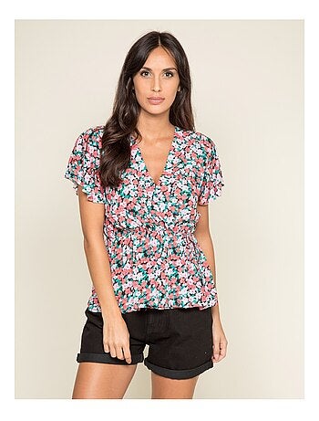 Top fluide motifs FUSHIA