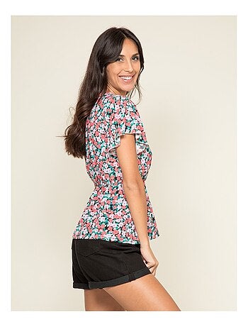 Top fluide motifs FUSHIA