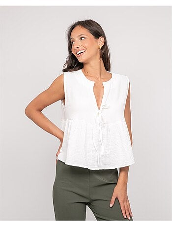 Top gaze de coton FROZETTE