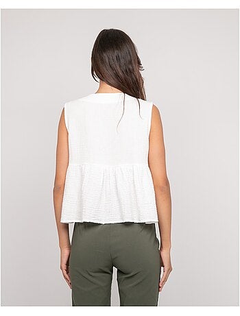 Top gaze de coton FROZETTE