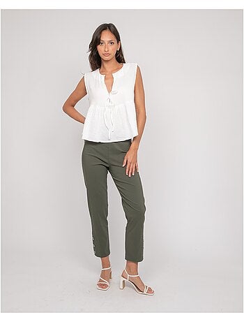 Top gaze de coton FROZETTE