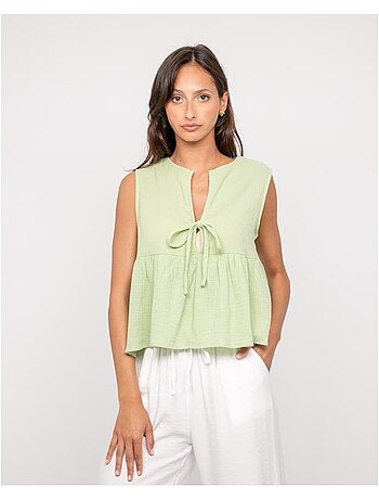 Top gaze de coton FROZETTE