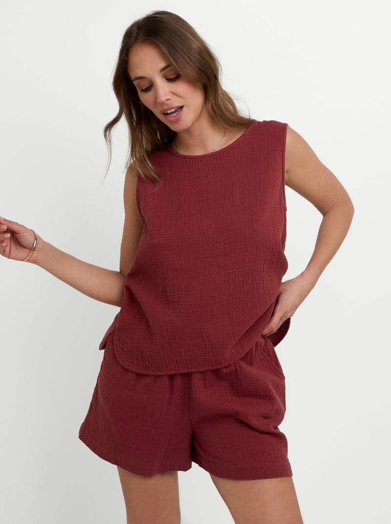 Top gaze de coton Goji - RougeGorge Lingerie Bordeaux - Kiabi