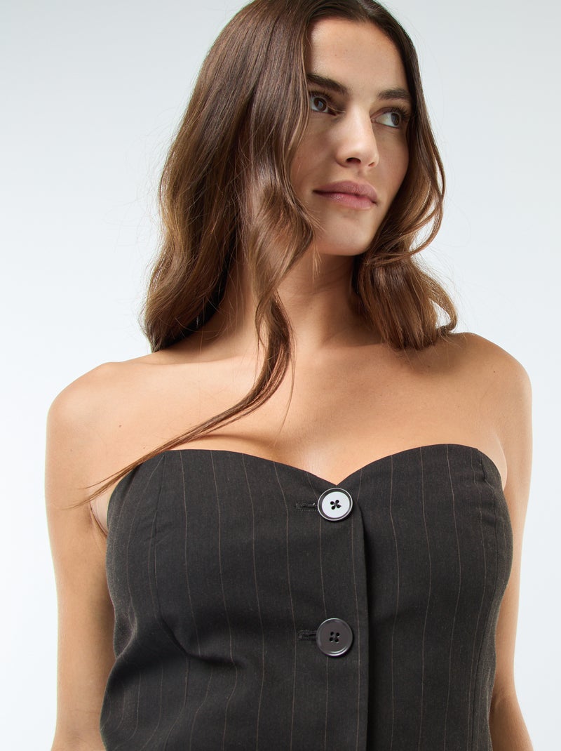 Top gilet style garçon de café Marron - Kiabi