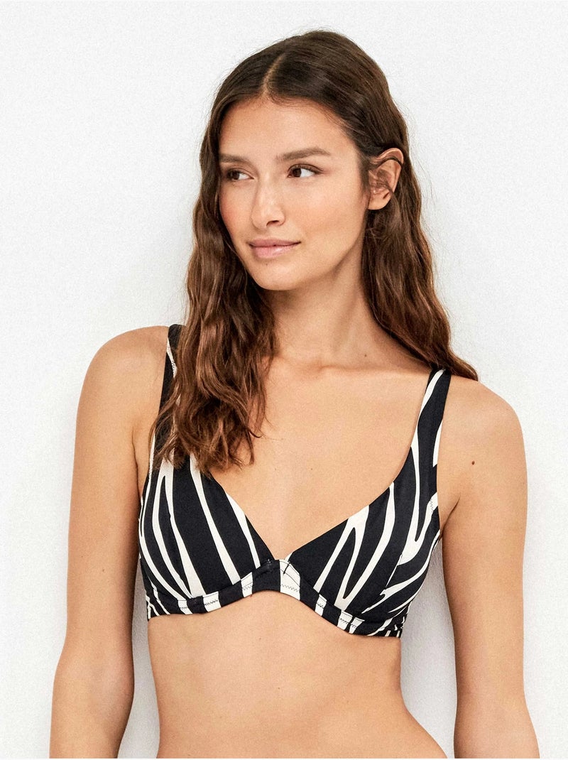 Top grande sans mousse à imprimé animal Multicolore - Kiabi