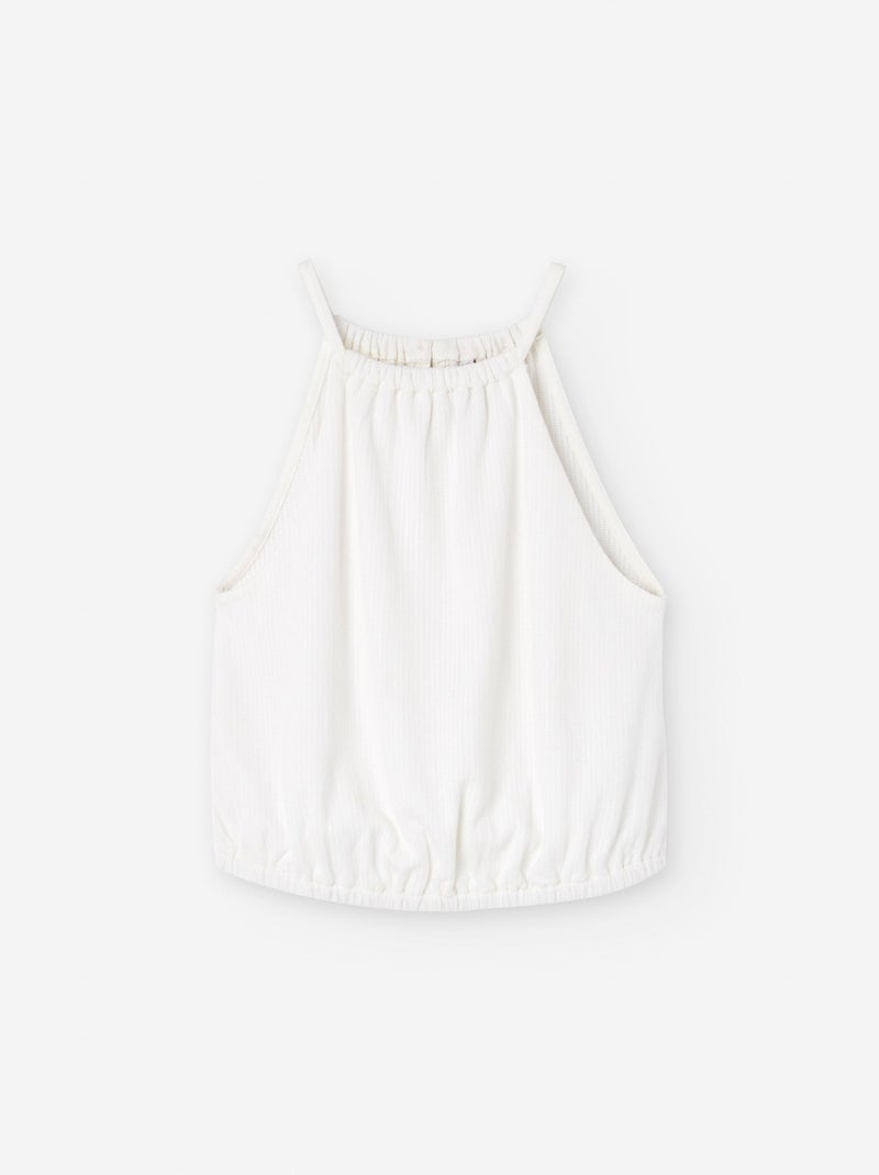 Top Halter Côtelé Beige clair - Kiabi