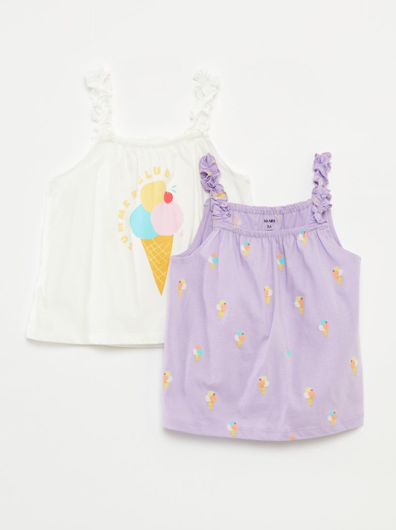 Top imprimé à bretelles volantées BEIGE - Kiabi