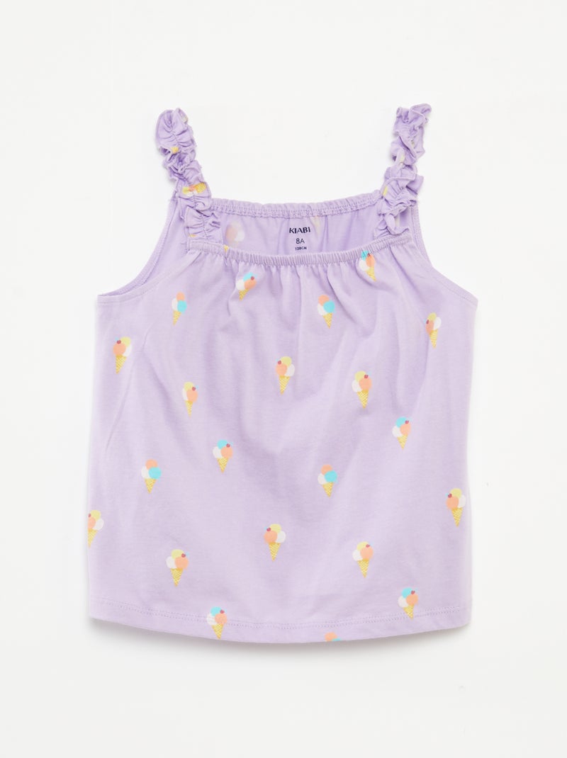 Top imprimé à bretelles volantées BEIGE - Kiabi