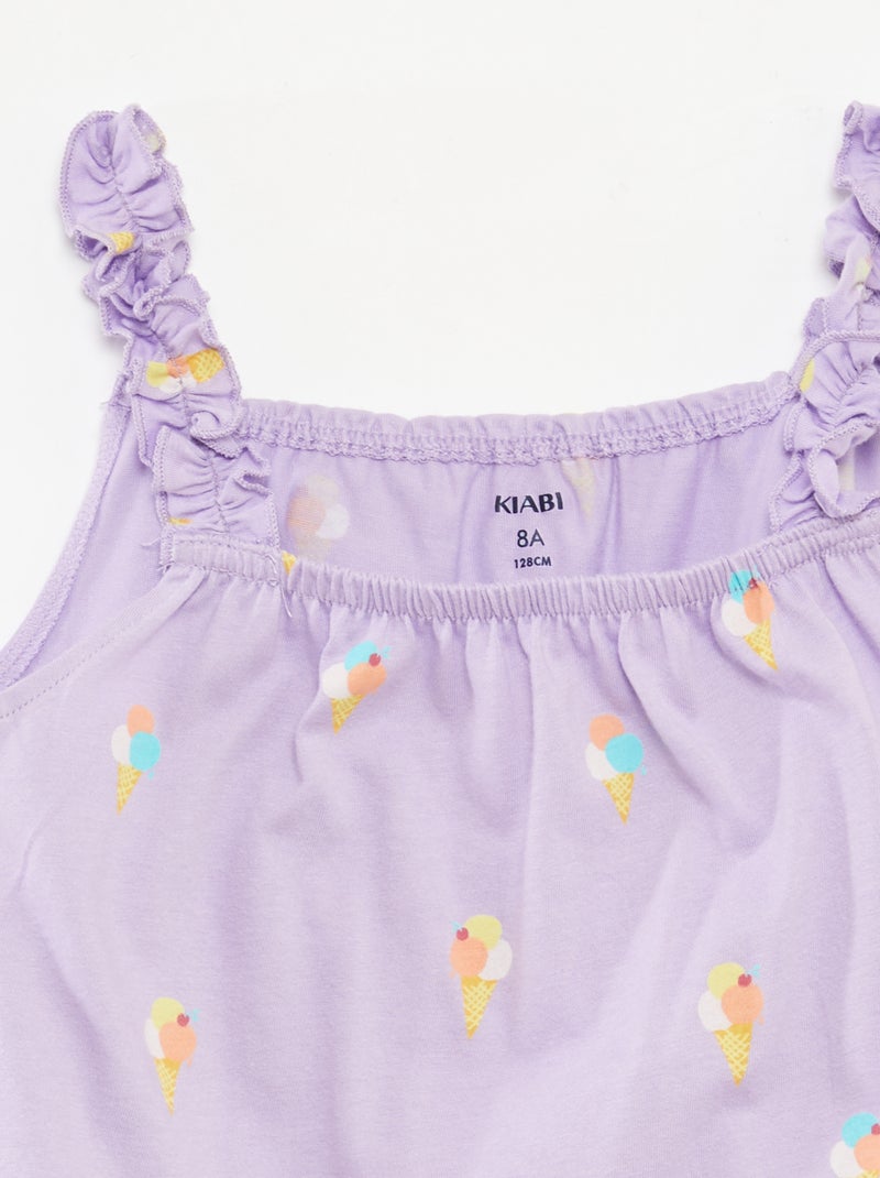 Top imprimé à bretelles volantées BEIGE - Kiabi