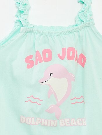 Top imprimé à bretelles volantées