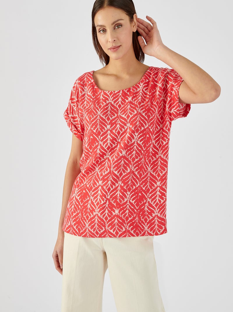 Top imprimé ethnique - Damart Rouge - Kiabi