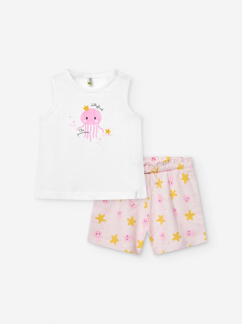 Top + Jupe-culotte Blanc - Kiabi