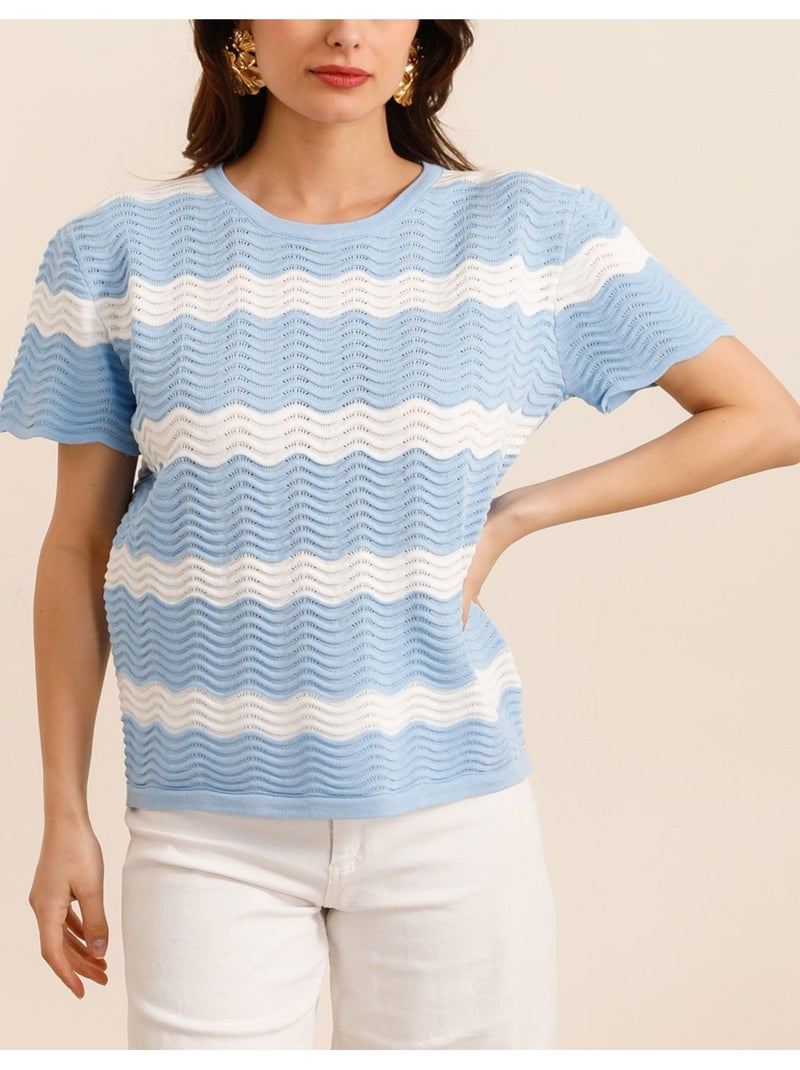 Top Kebello Blanc Bleu - Kiabi
