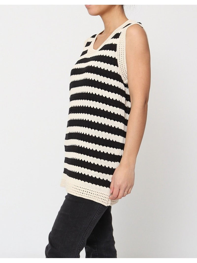 Top Kebello Blanc Noir - Kiabi