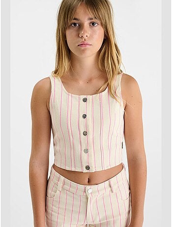 Top LAIFGI en jeans 'Le Temps Des Cerises'