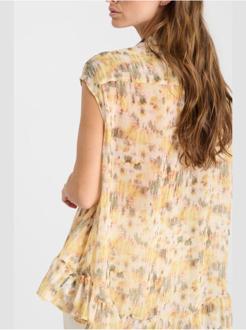 Top leana 'le temps des cerises' Jaune - Kiabi