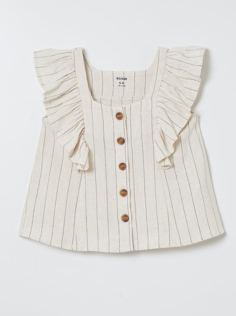 Blouse à volant - Noir - FEMME | H&M BE
