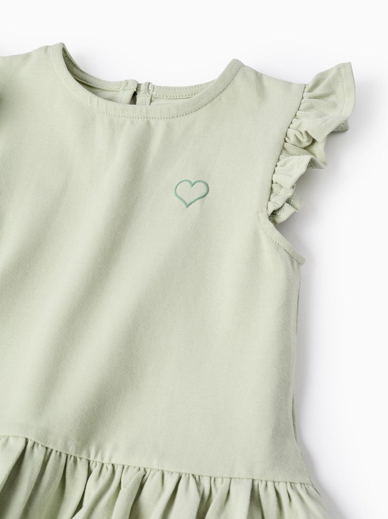 Top + Legging Côtelé Floral Vert clair - Kiabi