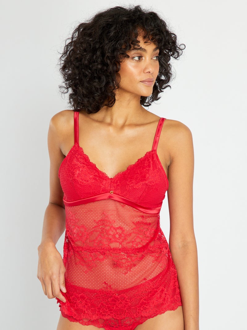 Top lingerie 'Envie de Lingerie' rouge - Kiabi